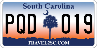 SC license plate PQD019