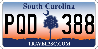 SC license plate PQD388