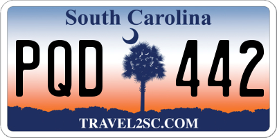 SC license plate PQD442