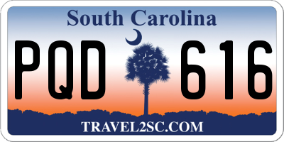 SC license plate PQD616