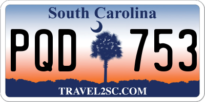 SC license plate PQD753