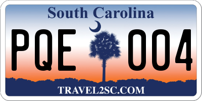 SC license plate PQE004
