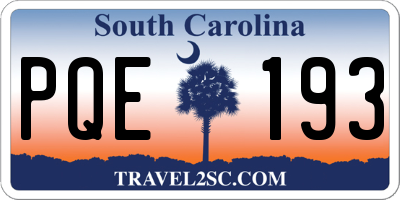 SC license plate PQE193
