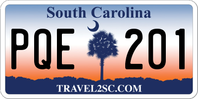 SC license plate PQE201