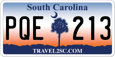 SC license plate PQE213