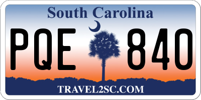 SC license plate PQE840