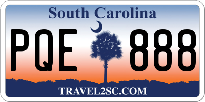 SC license plate PQE888