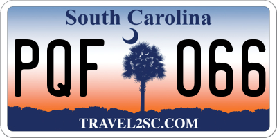 SC license plate PQF066
