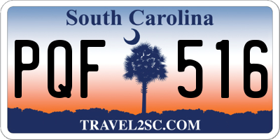 SC license plate PQF516