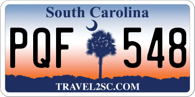 SC license plate PQF548