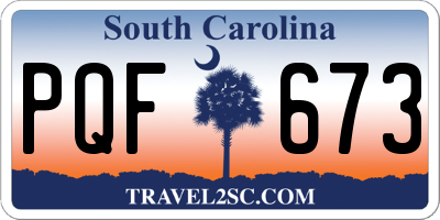 SC license plate PQF673