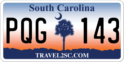 SC license plate PQG143