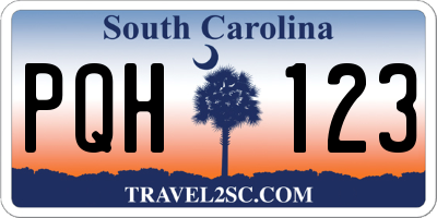 SC license plate PQH123