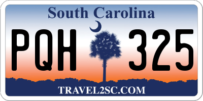 SC license plate PQH325