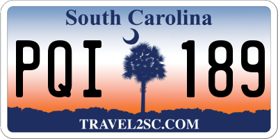 SC license plate PQI189