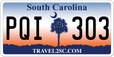 SC license plate PQI303