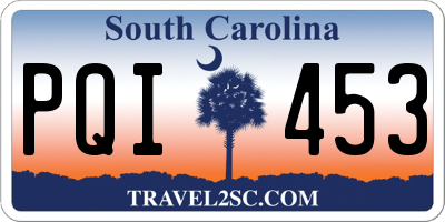 SC license plate PQI453