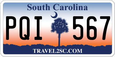 SC license plate PQI567