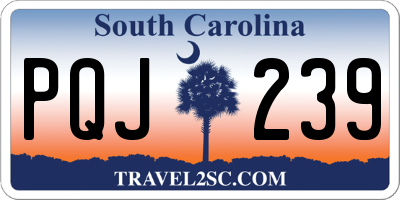 SC license plate PQJ239