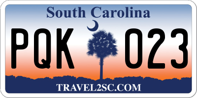 SC license plate PQK023