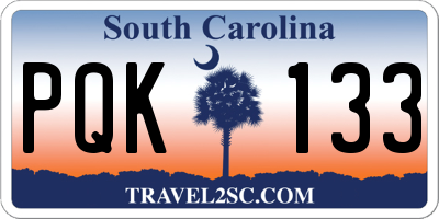 SC license plate PQK133