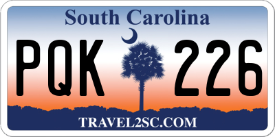 SC license plate PQK226