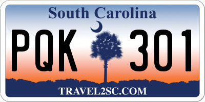 SC license plate PQK301