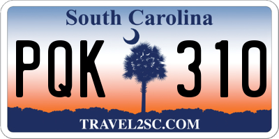 SC license plate PQK310