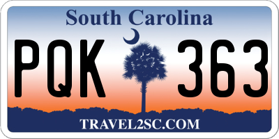 SC license plate PQK363
