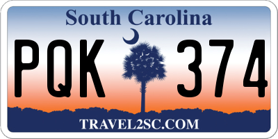 SC license plate PQK374