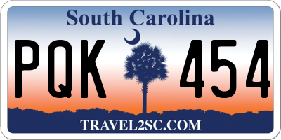 SC license plate PQK454