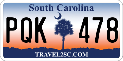 SC license plate PQK478