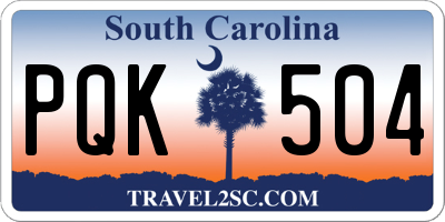 SC license plate PQK504