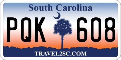 SC license plate PQK608