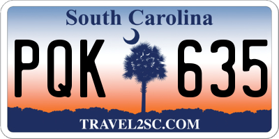 SC license plate PQK635