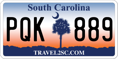SC license plate PQK889
