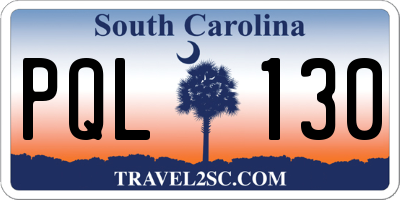 SC license plate PQL130