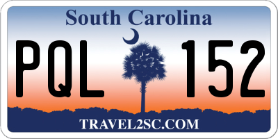 SC license plate PQL152