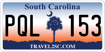 SC license plate PQL153