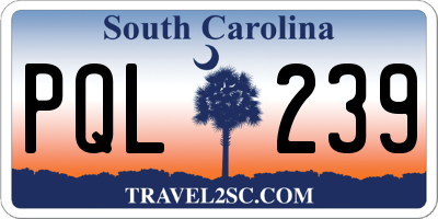 SC license plate PQL239