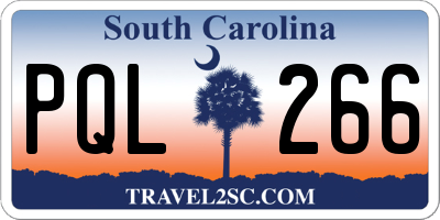 SC license plate PQL266