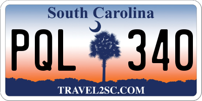 SC license plate PQL340