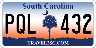 SC license plate PQL432