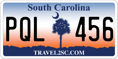 SC license plate PQL456