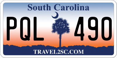 SC license plate PQL490