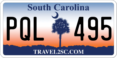 SC license plate PQL495