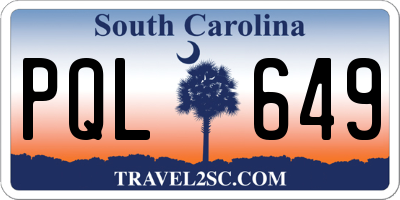SC license plate PQL649