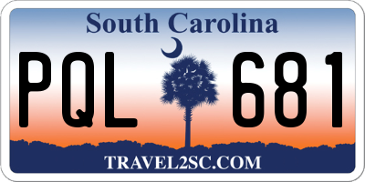 SC license plate PQL681