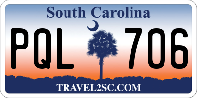 SC license plate PQL706