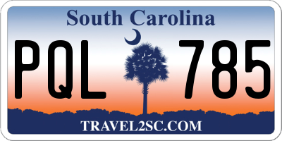 SC license plate PQL785